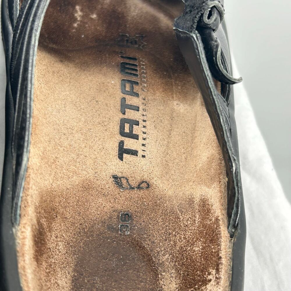 Women's Black Leather Birkenstock Tatami Mary Jane Bow Slip On Clogs EU 36 US 5 - Picture 7 of 8